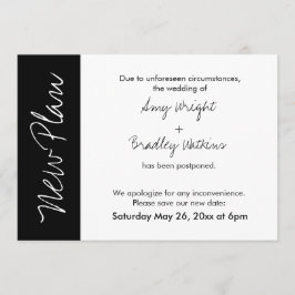 Black White Block Nueva tarjeta Boda pospuesta par