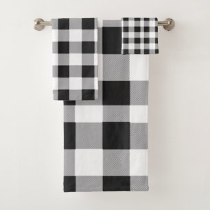 Black White Buffalo Gingham Check Plate Holiday