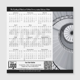 Black White Classic Appeal Magnetic 2026 Calendar