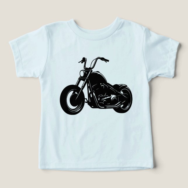 Black White Classic Cruiser Motorcycle Vector Art (Diseño delantero )