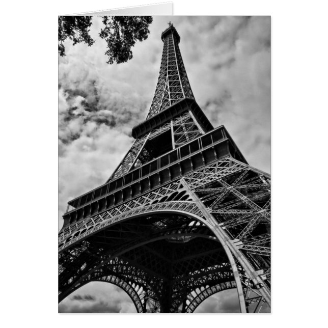 Black White Eiffel Tower Paris Europe Travel (Frente)