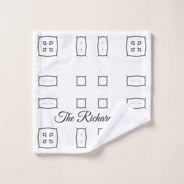 Black White Geometric Pattern | Minimal Abstract (Toallita)