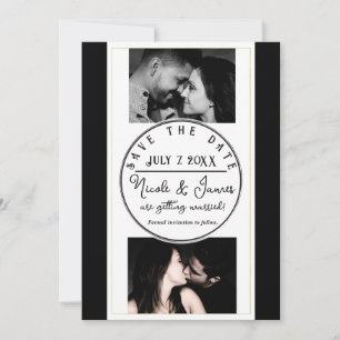 Black White Gold Modern Minimal Save the Date