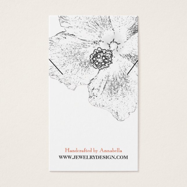 ©Black White Hibiscus Floral Neckloral Display Car (Frente)