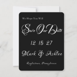 Black White Ink Save the Date Photo Card