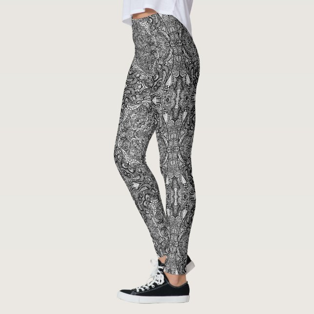 Black & White Medallion Leggings (Izquierda)