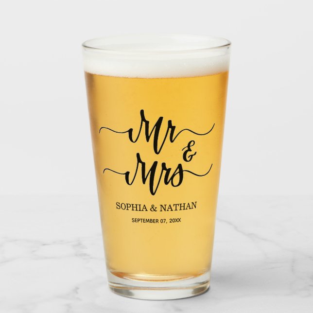 Black & White Minimalist Wedding Favor Modern Text (Anverso (lleno))