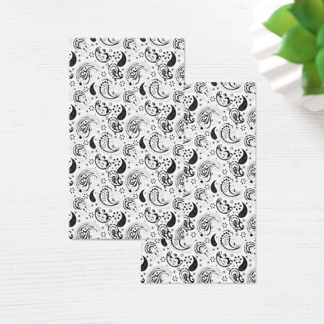 Black & White Paisley Pattern –Elegant Textile Art (Escritorio)