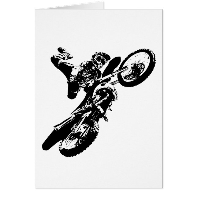 Black White Pop Art Motocross Motoryle Sport (Frente)