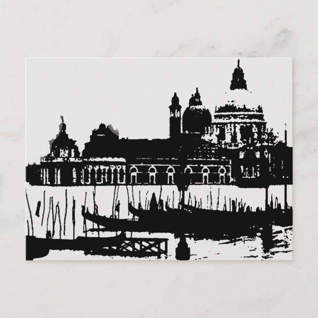 Black White Pop Art Venecia Italia Viaja Postales (Anverso)