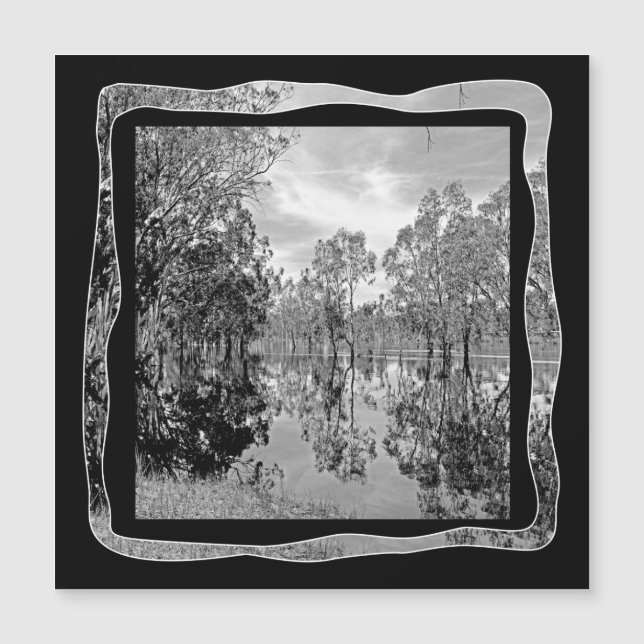 Black White River Murray Photography Reflections, (Anverso)
