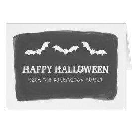 Black White Watercolor Bats Halloween Card