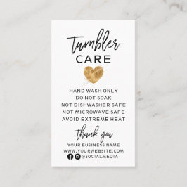 Black with Gold Heart Tumbler Care tarjeta de visi