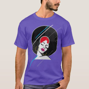 Black Woman Disco Retro Afro American Tops Gift