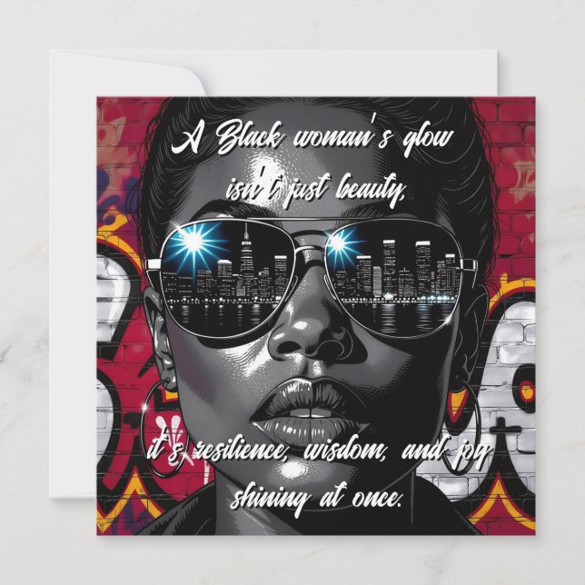 Black Women's Quote | City Skyline in Sunglasses (Anverso)
