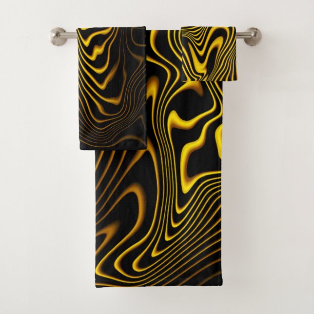 Black Yellow Gold Swirls Texture (In situ)