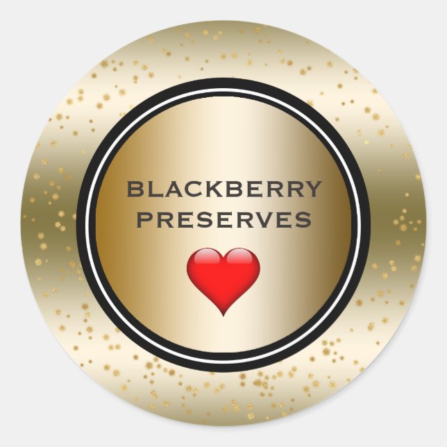 Blackberry Preserve Sello de mermelada de oro eleg (Anverso)