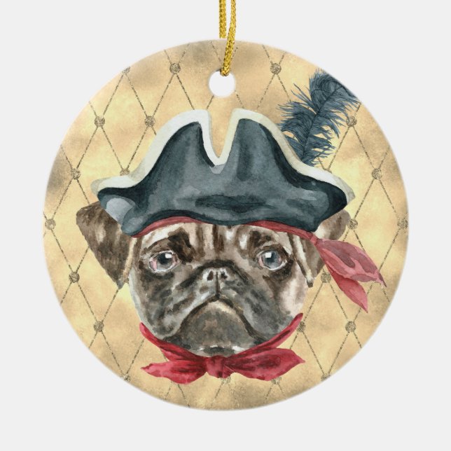 Blackface el ornamento del pirata de Pug (Frente)