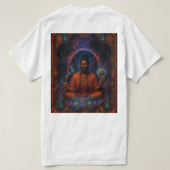 Blacklotus/ muurlotus registra meditación camiseta (Reverso del diseño)