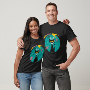 BlackMid Century Modern Necesito Camiseta De Gato