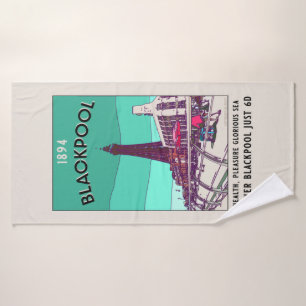 Blackpool Seaside Resort Inglaterra Vintage Art