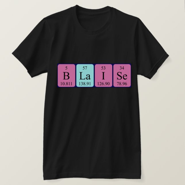 Blaise camisa de nombre de tabla periódica (Anverso del diseño)