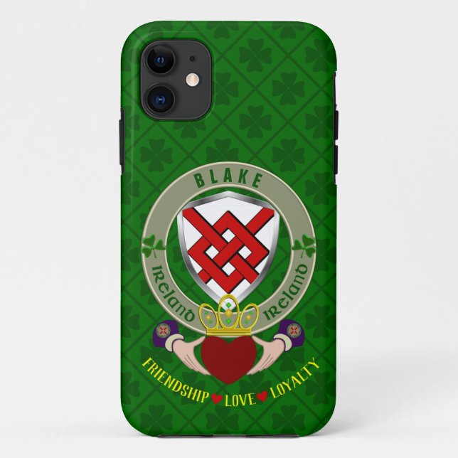 Blake Irish Shield y Claddagh Funda personalizado (Reverso)