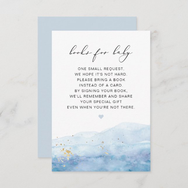 BLAKELY Dusty Blue Watercolorbook para tarjeta par (Anverso / Reverso)