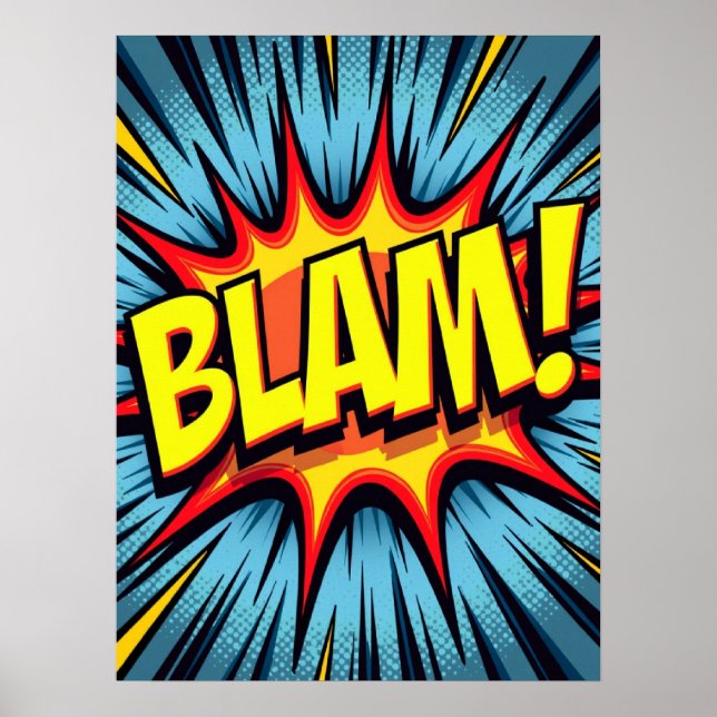 ¡BLAM! Poster de historietas de arte pop (Frente)