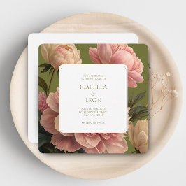 Blanca | Invitación a casamiento con olivos y Rosa