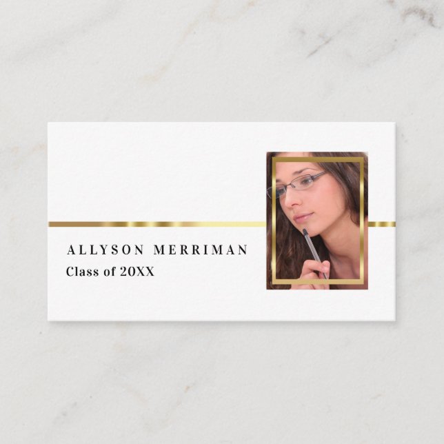 Blanca | Tarjetas con nombre para insertar foto de (Anverso)
