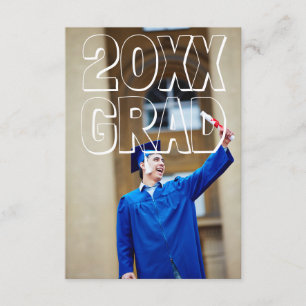Blancas letras de bloque - Invitación de graduació