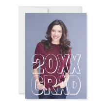 Blancas letras de bloque - Invitación de graduació