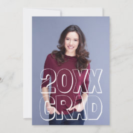 Blancas letras de bloque - Invitación de graduació