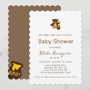 Blanco adorable de la invitación de Baby Shower de
