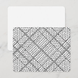 BLANCO ARGYLE TEJIDO 4.25x5.5 Tarjeta Plana / Hori