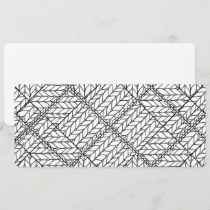 BLANCO ARGYLE TEJIDO 4x9.25 Tarjeta Plana / Horizo