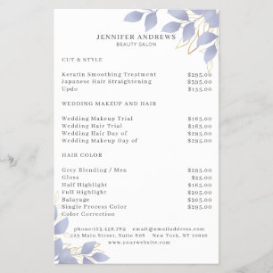 Blanco Azul Moderno con Hojas