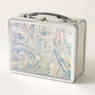 Blanco Azul Rosa Moderno Abstracto Fluid Marbling
