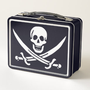 Blanco, Bandera Pirata Calico Jack, Calavera y Cuc