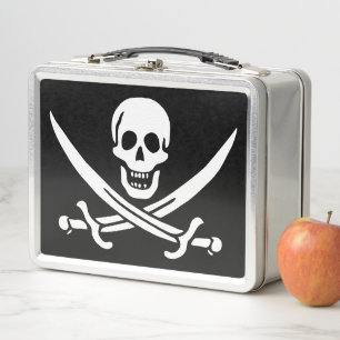 Blanco, Bandera Pirata Calico Jack, Calavera y Cuc