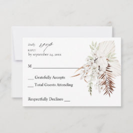 Blanco Boho Floral sin RSVP de comida 2