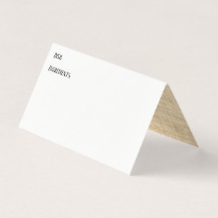 Blanco con Burlap Imagen dentro de las tarjetas de
