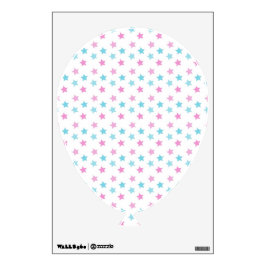 BLANCO CON ESTRELLAS PEQUEÑAS DE ROSA Y AZUL