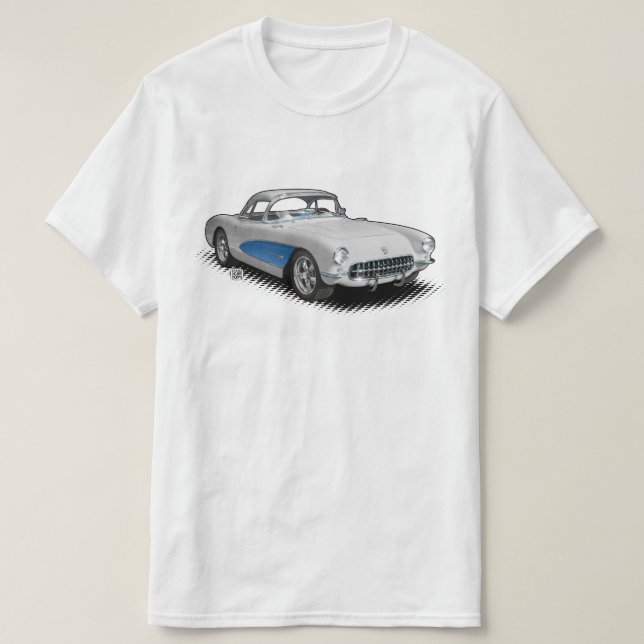 Blanco con la camiseta del azul 56-57 (Diseño del anverso)