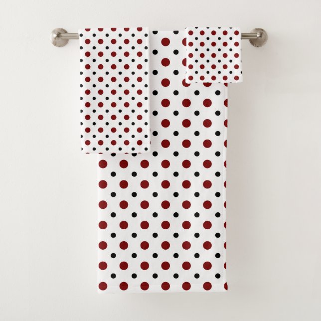 Blanco con lunares negros y rojos (In situ)