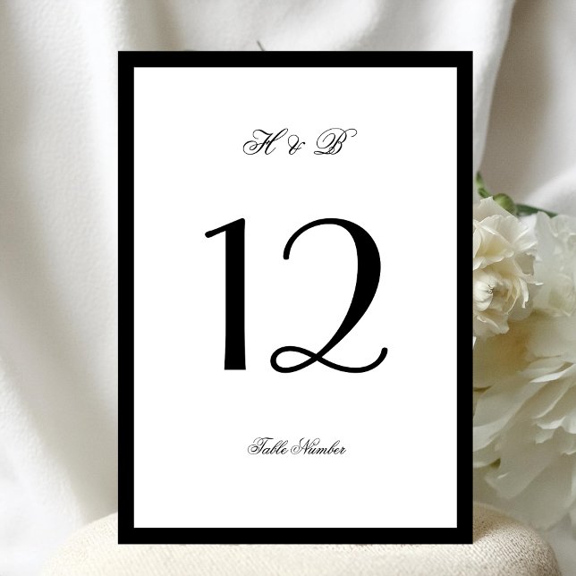 Blanco con marco negro Formal 5 x 7 números de tab (Subido por el creador)