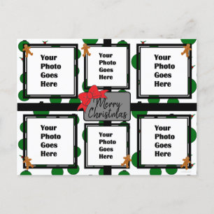 Blanco con Navidades verdes Bombillas postales HAM
