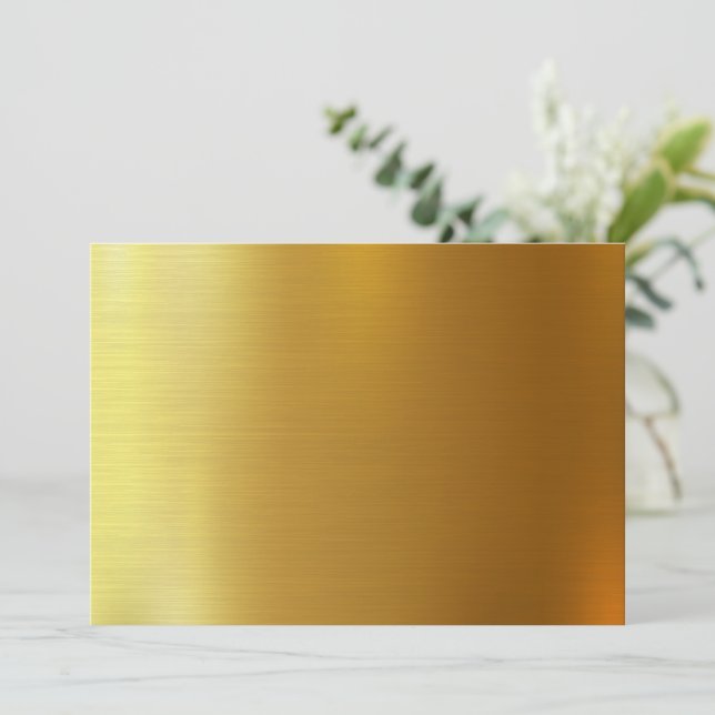 BLANCO CREAR TU PROPIA INVITACIÓN DE ORO (Anverso de pie)