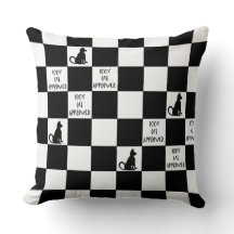 Blanco CricketDiane del negro de la almohada del